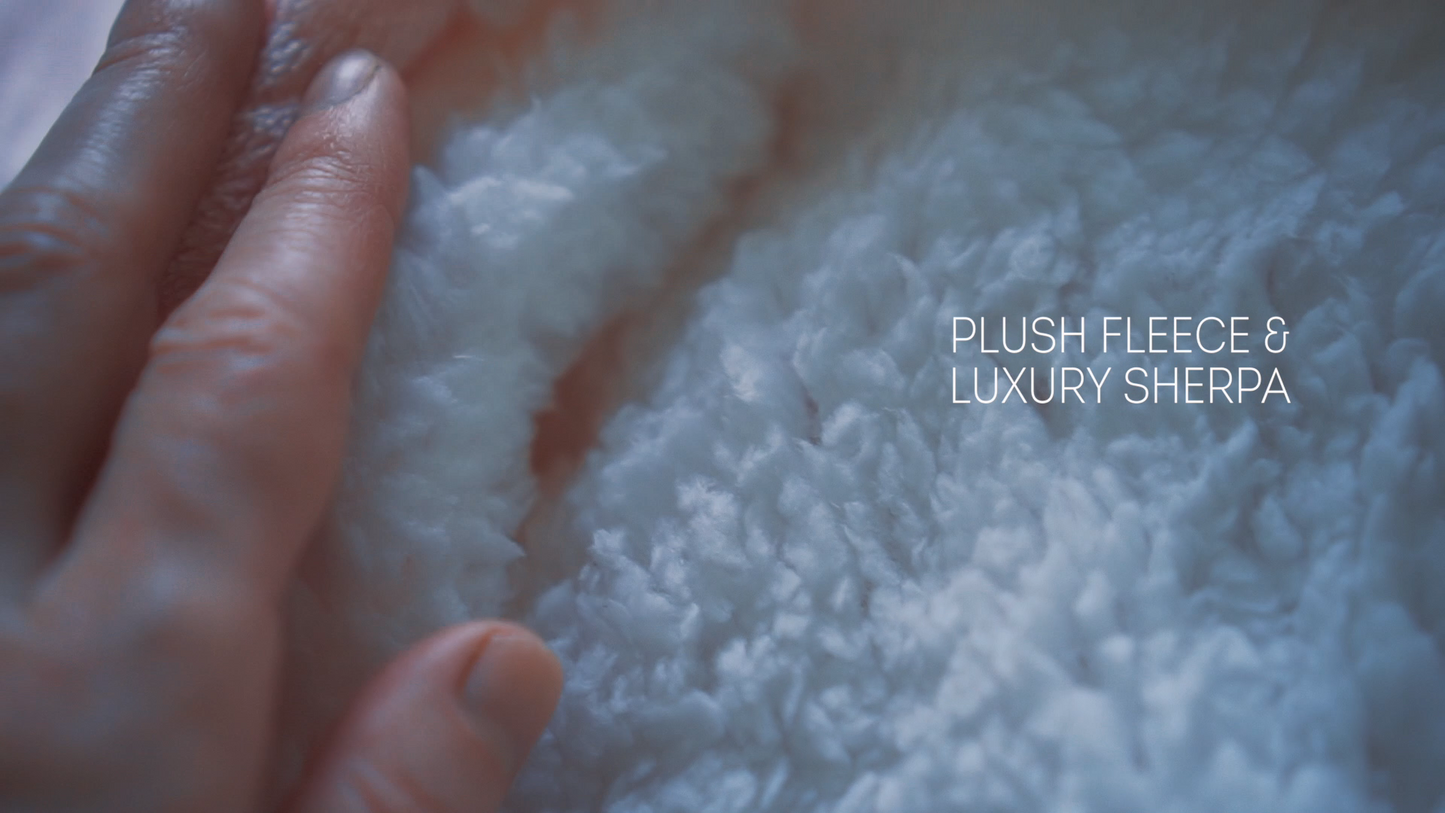 Moonlight Grey Wearable Hooded Blanket - Super Soft Flannel & Sherpa Fleece with Waterproof Lining & Zippered Pocket