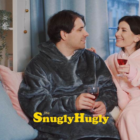 Moonlight Grey Wearable Hooded Blanket - Super Soft Flannel & Sherpa Fleece with Waterproof Lining & Zippered Pocket