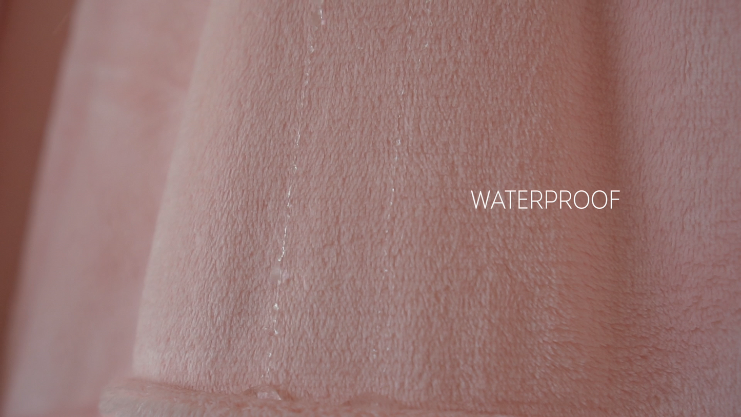 Moonlight Pink Wearable Hooded Blanket - Super Soft Flannel & Sherpa Fleece with Waterproof Lining & Zippered Pocket