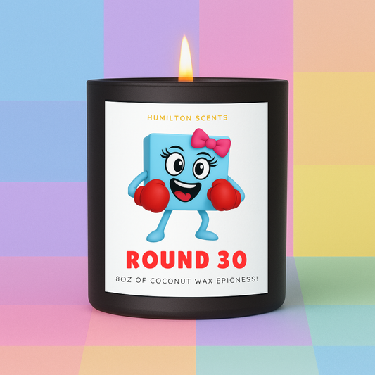 Funny 30th Birthday Gift for Him – Personalised Candle, Humour Candle for Women, Scented Birthday Present