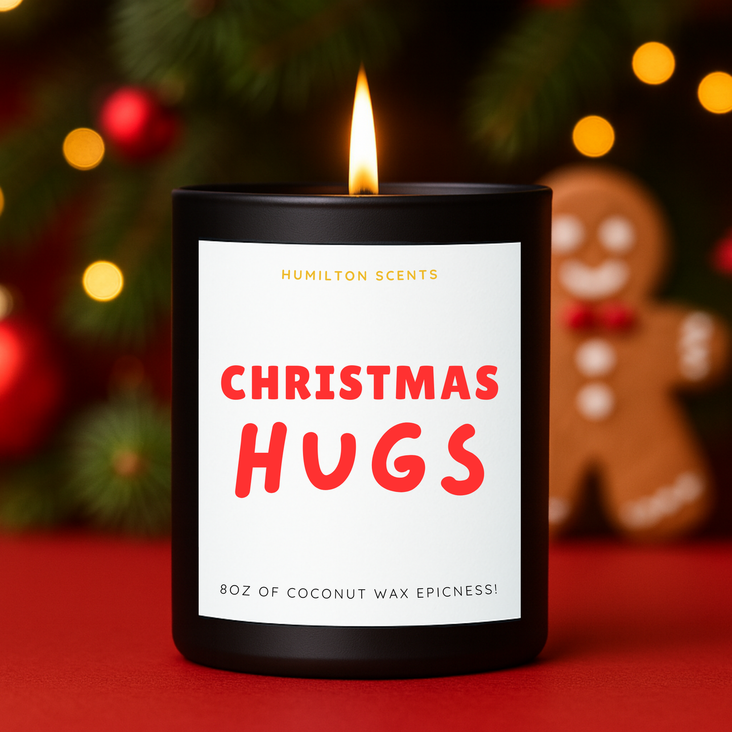 Christmas HUGS Candle – Funny Christmas, Gift, Festive Scented, Coconut Wax